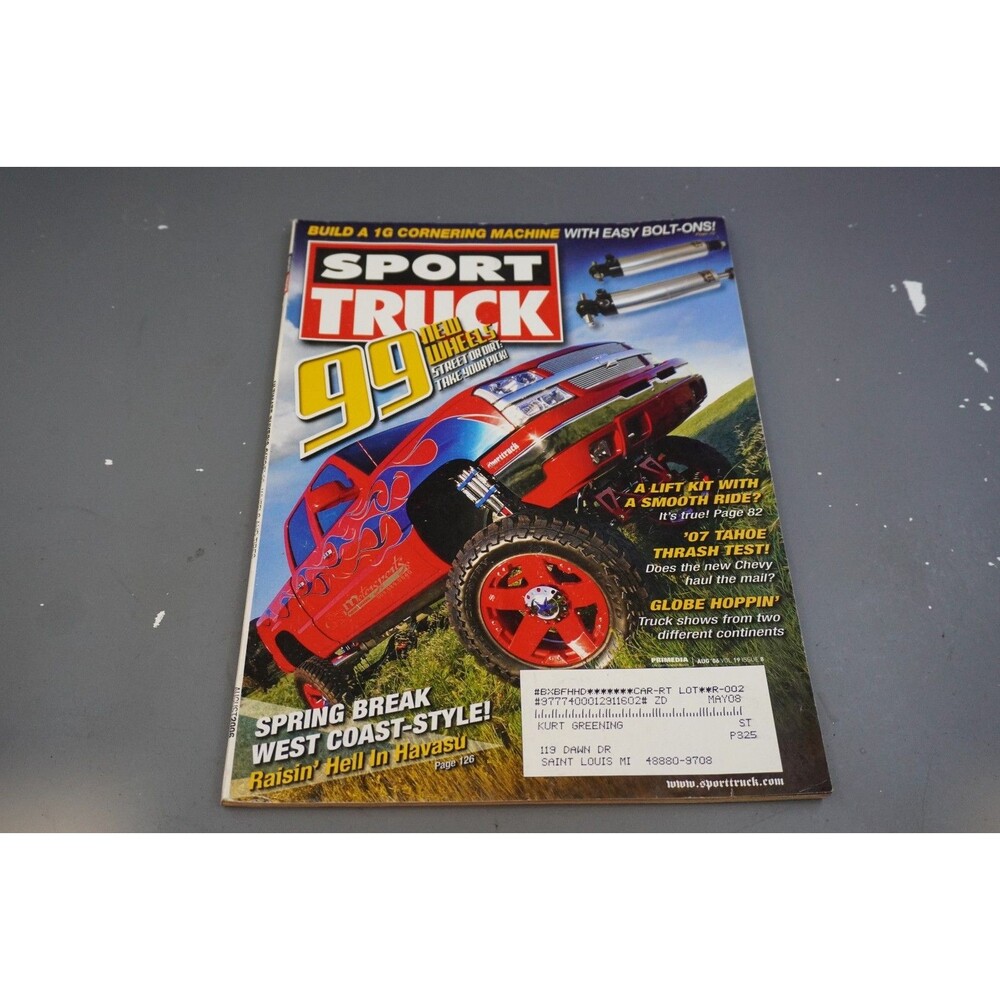 Sport Truck Magazine August 2006 Spring Break Havasu Tahoe Thrash Custom Pickups